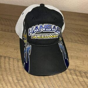 NASCAR Kansas Speedway Adjustable Racing Trucker Hat Embroidered Y2K One Size
